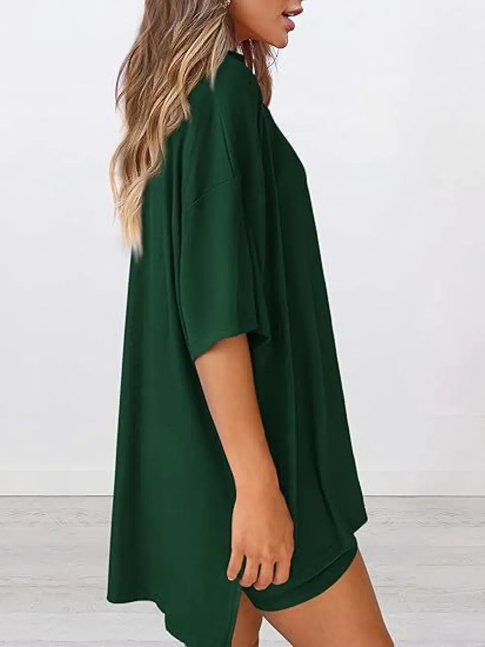 Full Size Oversized Round Neck Top and Shorts Set Plus Size, image 12
