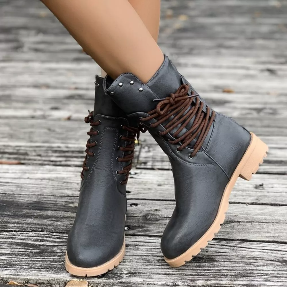Lace Up Block Heels Boots, image 6
