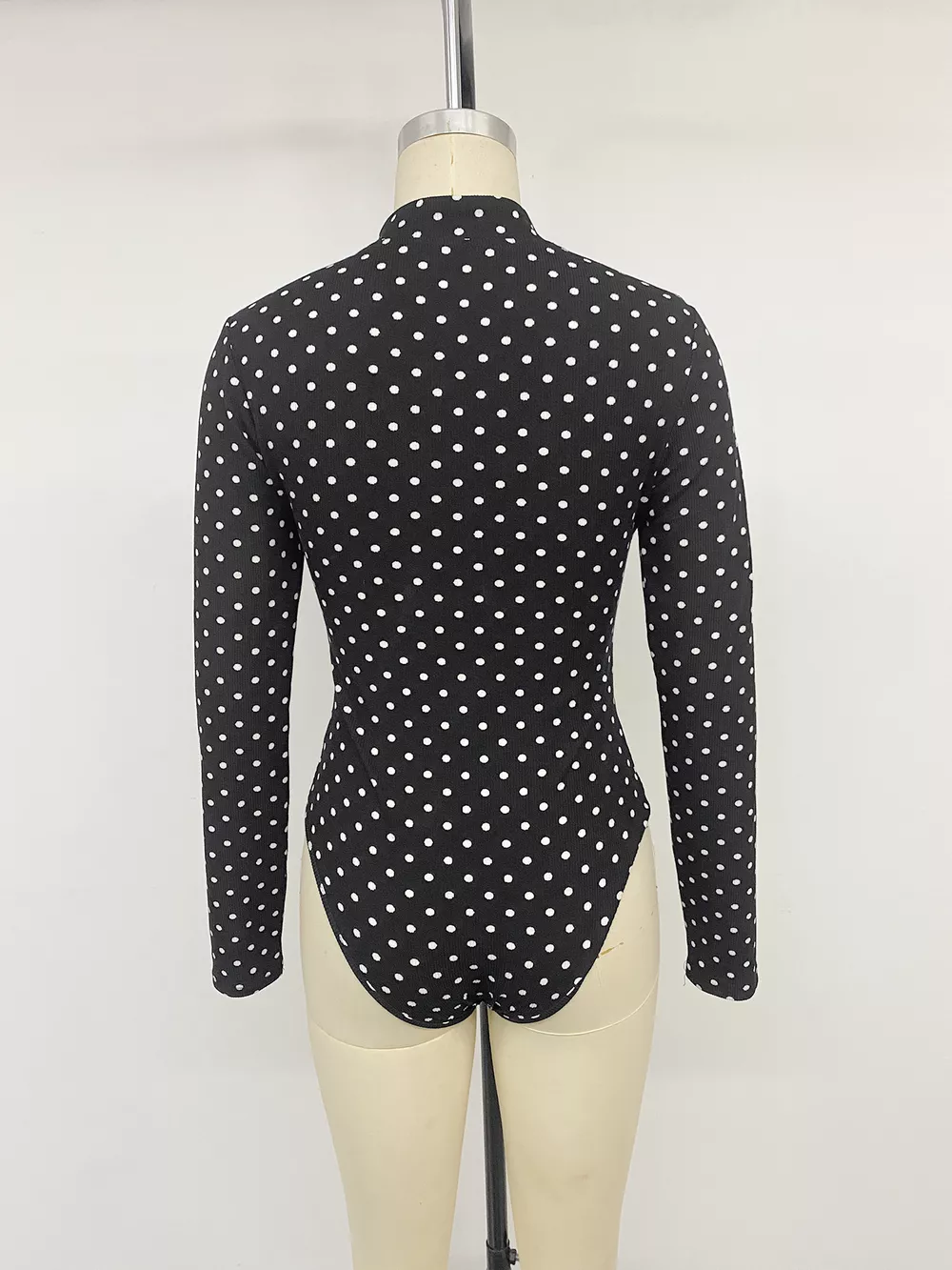 Polka Dot Cutout Long Sleeve Bodysuit, image 13