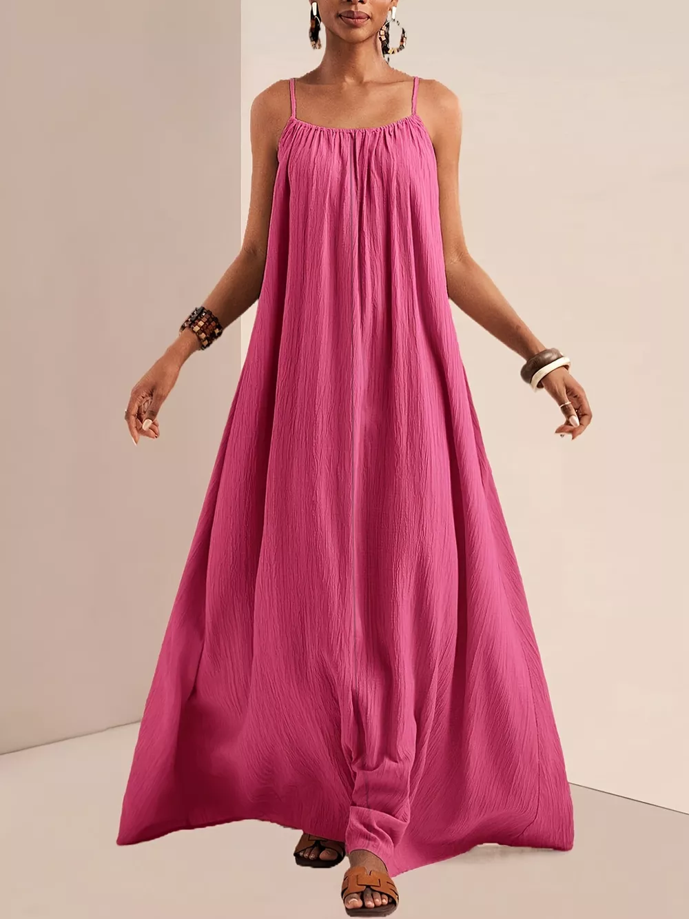 Spaghetti Strap Flowy Maxi Dress, image 8