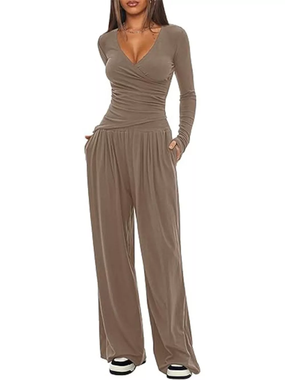 Casual Long Sleeve Top and Wide Leg Pants Set, image 15