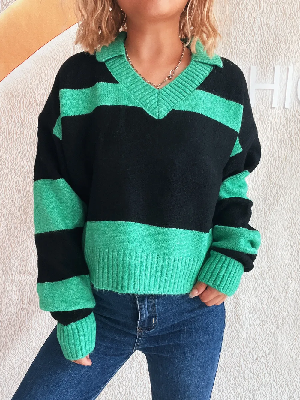 Color Block Long Sleeve Sweater, image 3