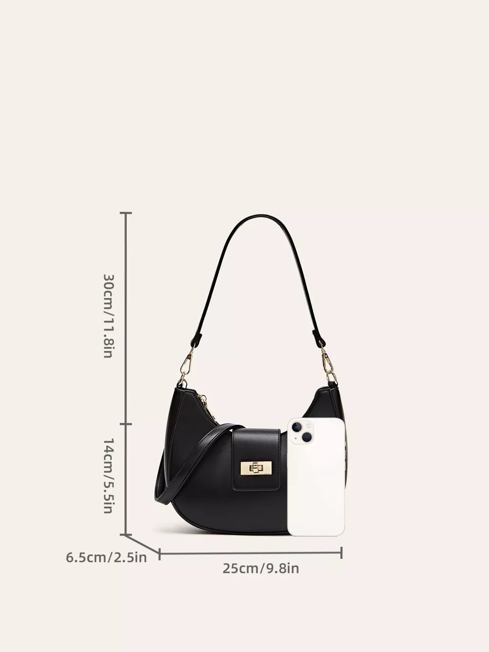 Buckle Closure Shoulder Bag, image 7