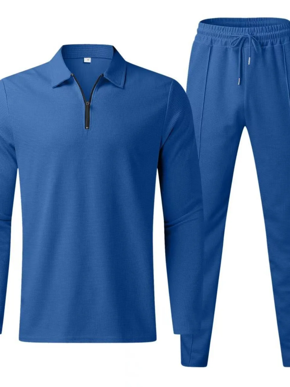 Men's Full Size Long Sleeve Top and Pants Set Plus Size, image 3