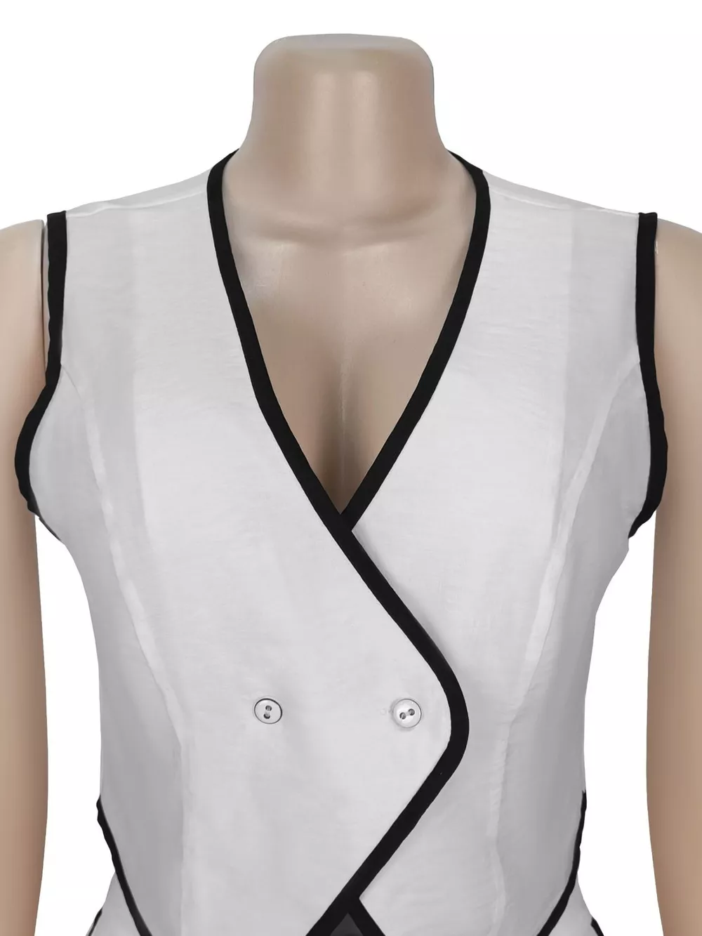 Contrast Trim Vest and Wide-Leg Pants Two-Piece Set, image 10