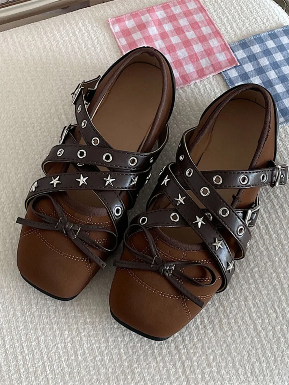 Studded Strappy Bow Slip-Ons, image 5
