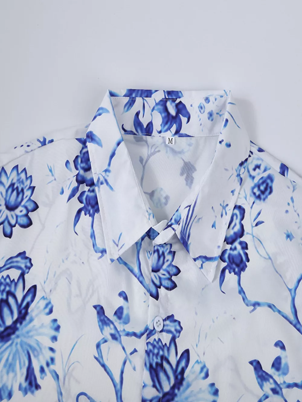 Men's Full Size Floral Print Button-Down Shirt Plus Size, image 4