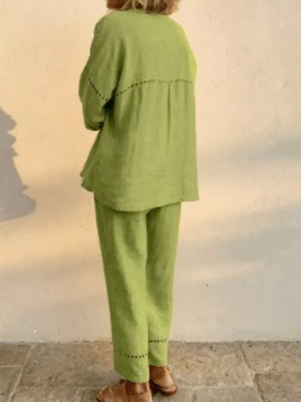 Full Size Hollow-Out Detailing Top and Pants Set Plus Size, image 8