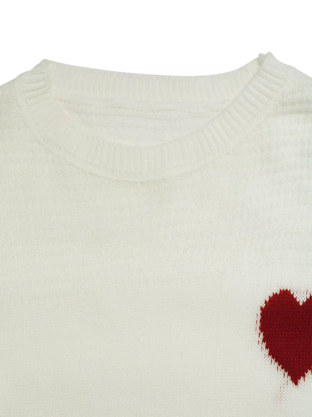 Heart Pattern Dropped Shoulder Sweater, image 7