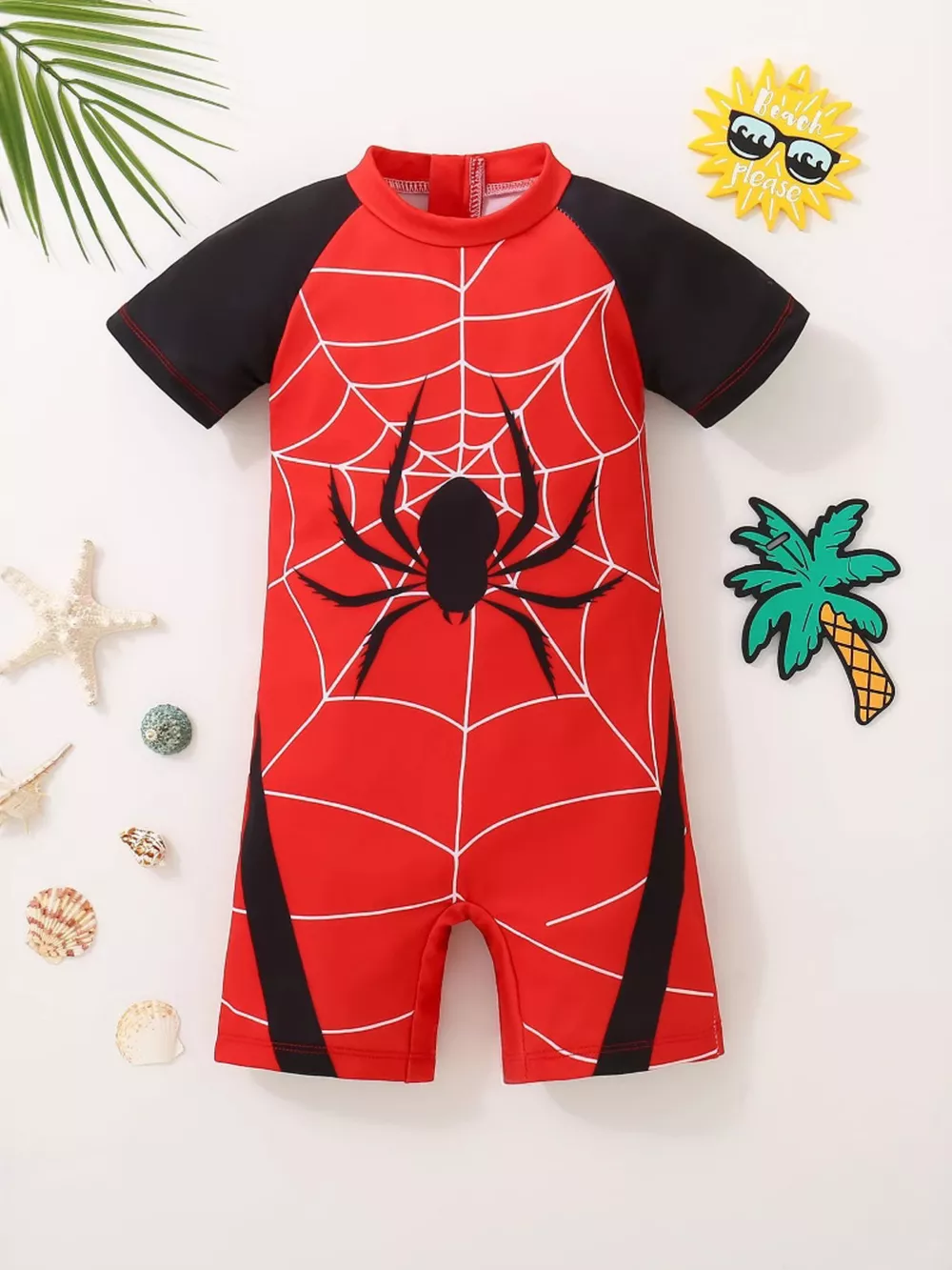 Children's Spider-Man Short Sleeve One-Piece Swimsuit
