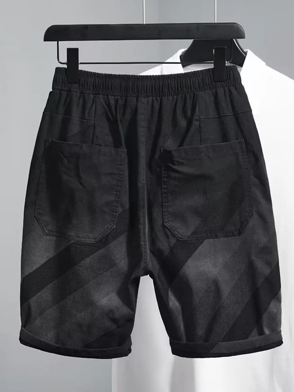 Men's Plus Size Striped Casual Drawstring Shorts, image 2