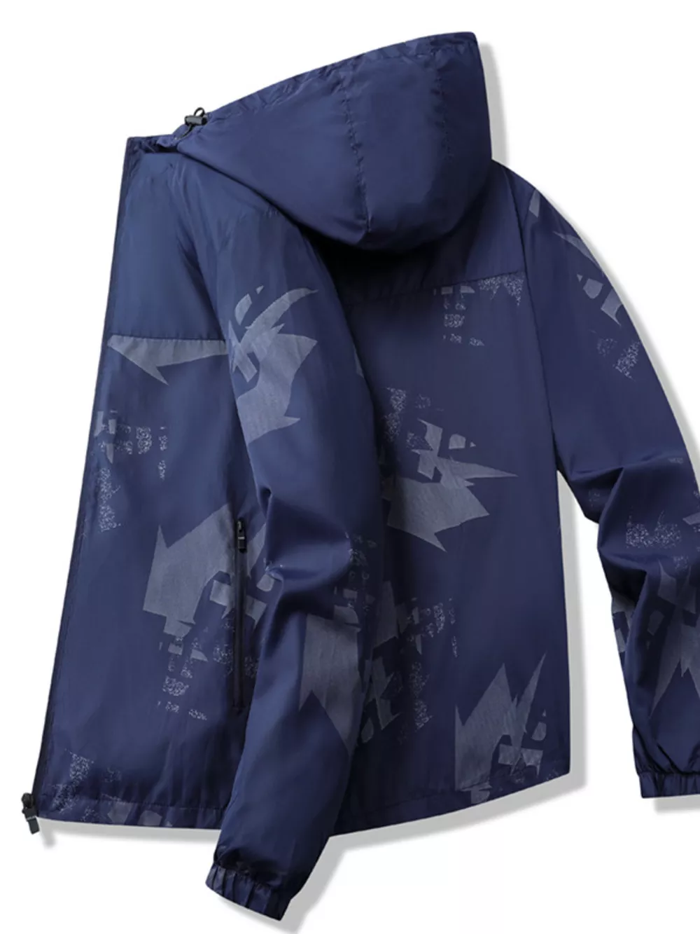 Men's Plus Size Lightweight Hooded Windbreaker Jacket, image 5
