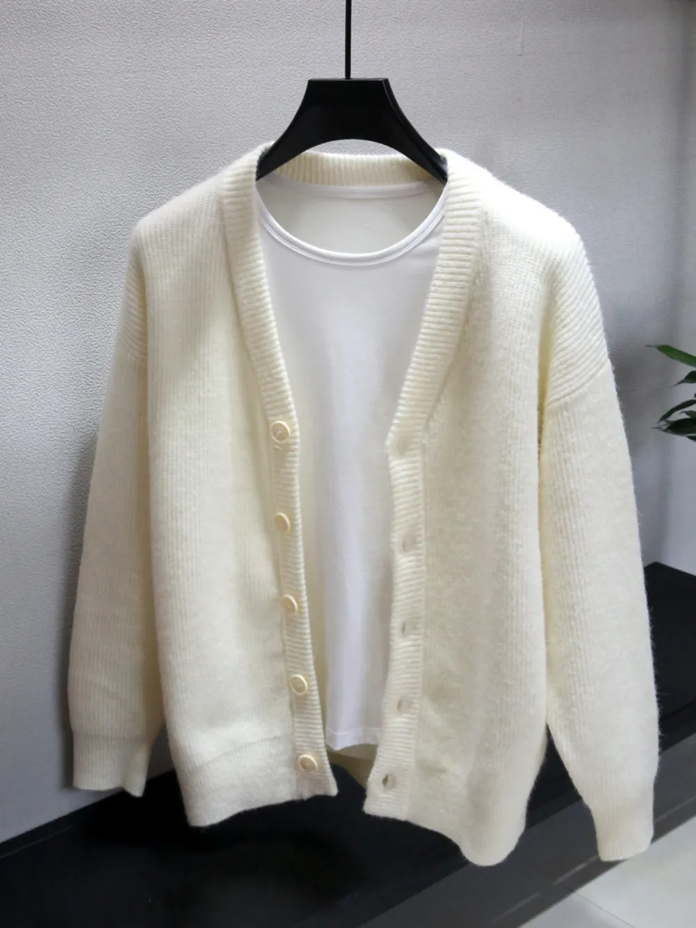 Men's Plus Size Button Up Long Sleeve Cardigan, image 2