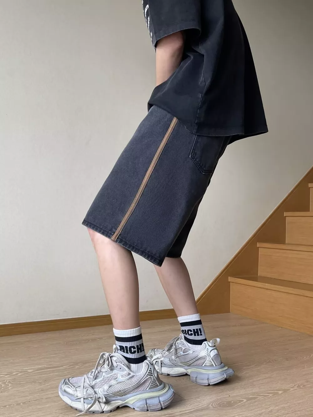 Men's Full Size Drawstring Wide-Leg Denim Shorts Plus Size, image 3