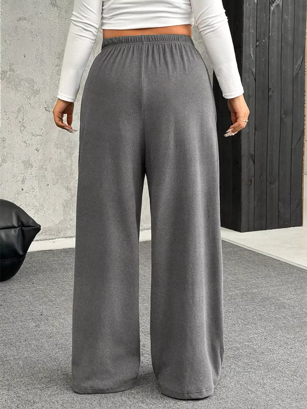 Full Size Drawstring Wide Leg Pants Plus Size, image 7