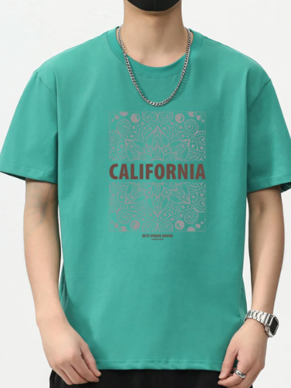 Men's Plus Size Graphic Round Neck Short Sleeve T-Shirt, image 5