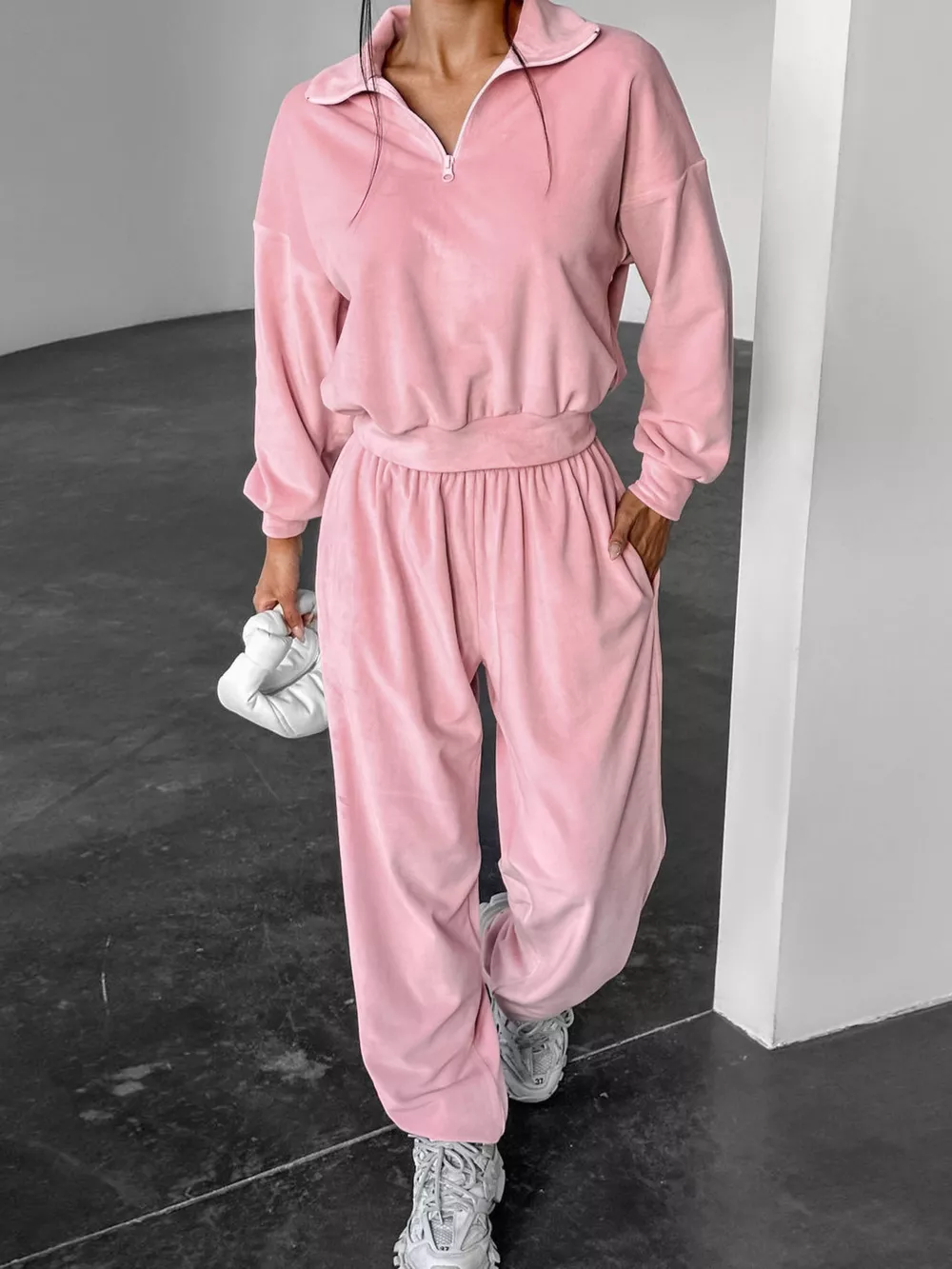 Quarter Zip Long Sleeve Top and Pants Set, image 2