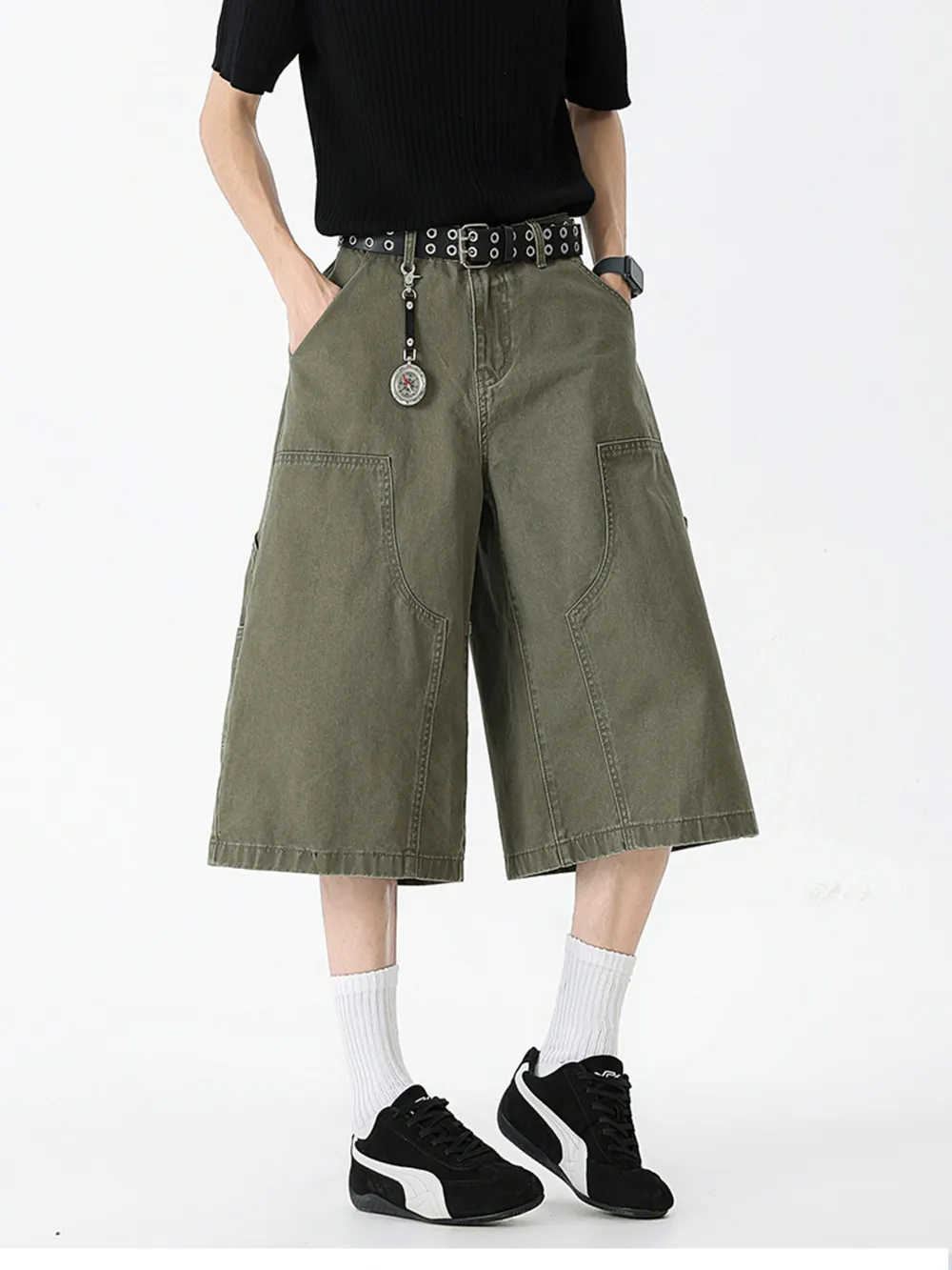 Men's Full Size Wide Leg Cargo Denim Shorts Plus Size, image 10