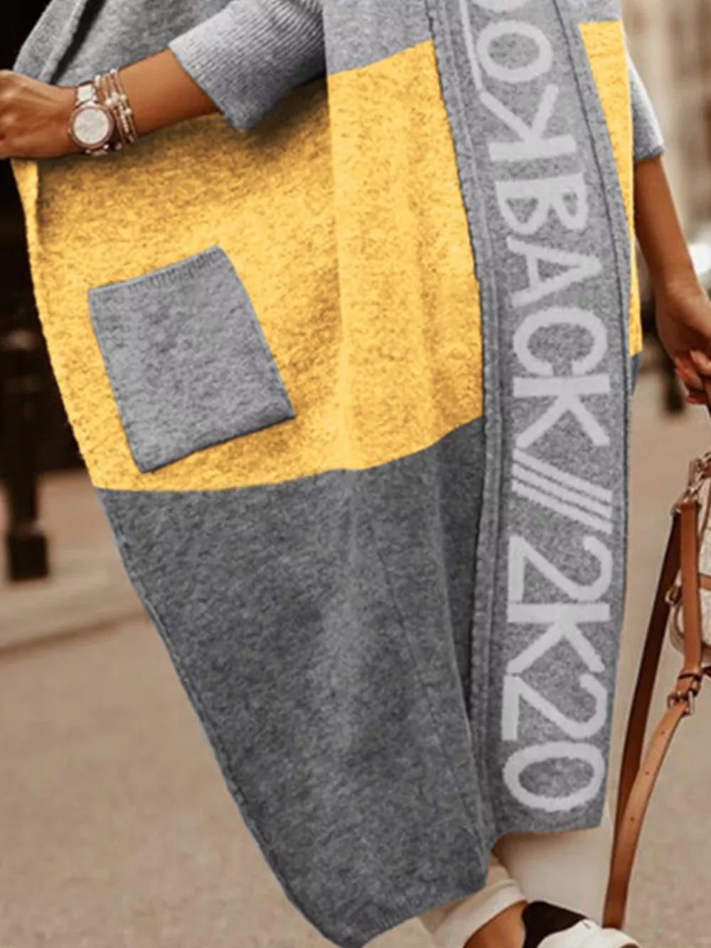 Full Size Hooded Color Block Open Front Cardigan Plus Size, image 5