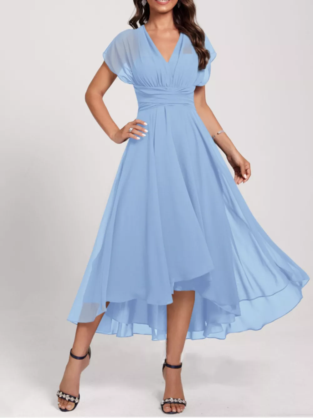 Ruched A-Line Midi Dress, image 8