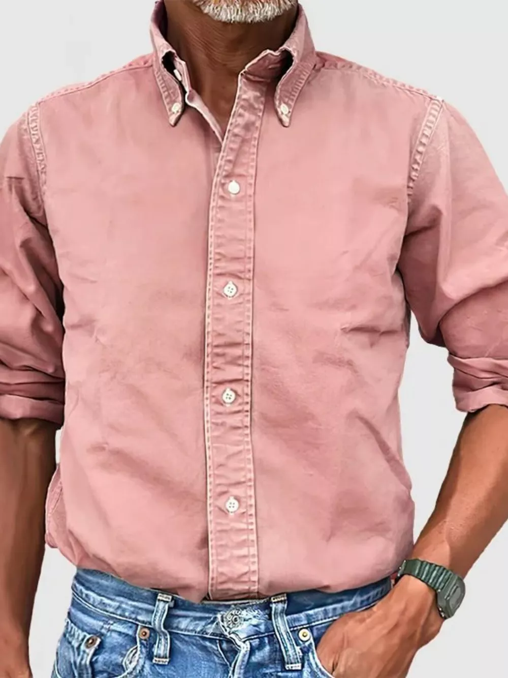 Men's Full Size Casual Button-Down Shirt Plus Size, image 6