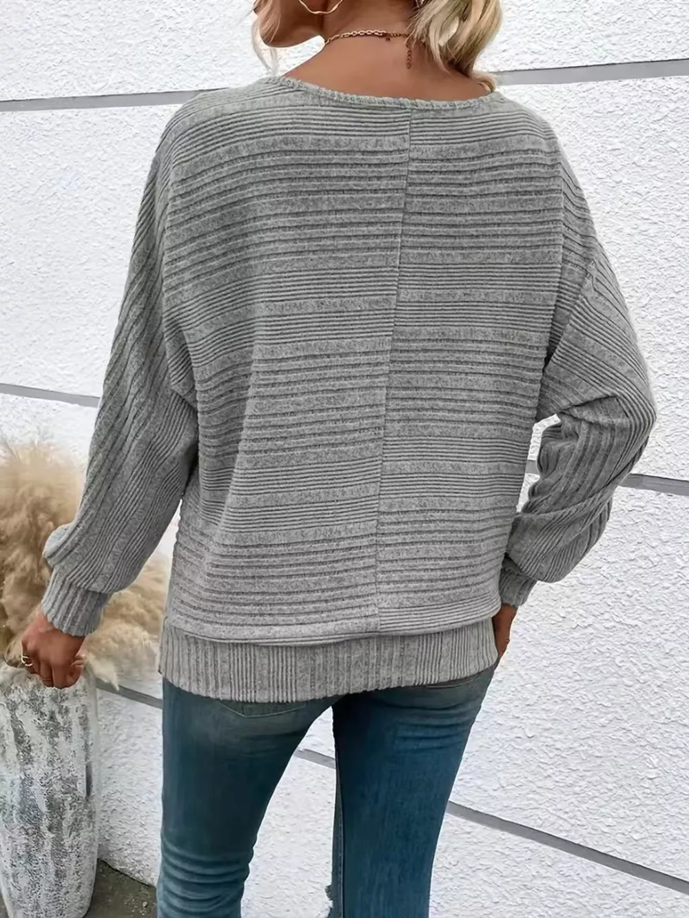 Ribbed Knit Quarter Zip Sweatshirt, image 10