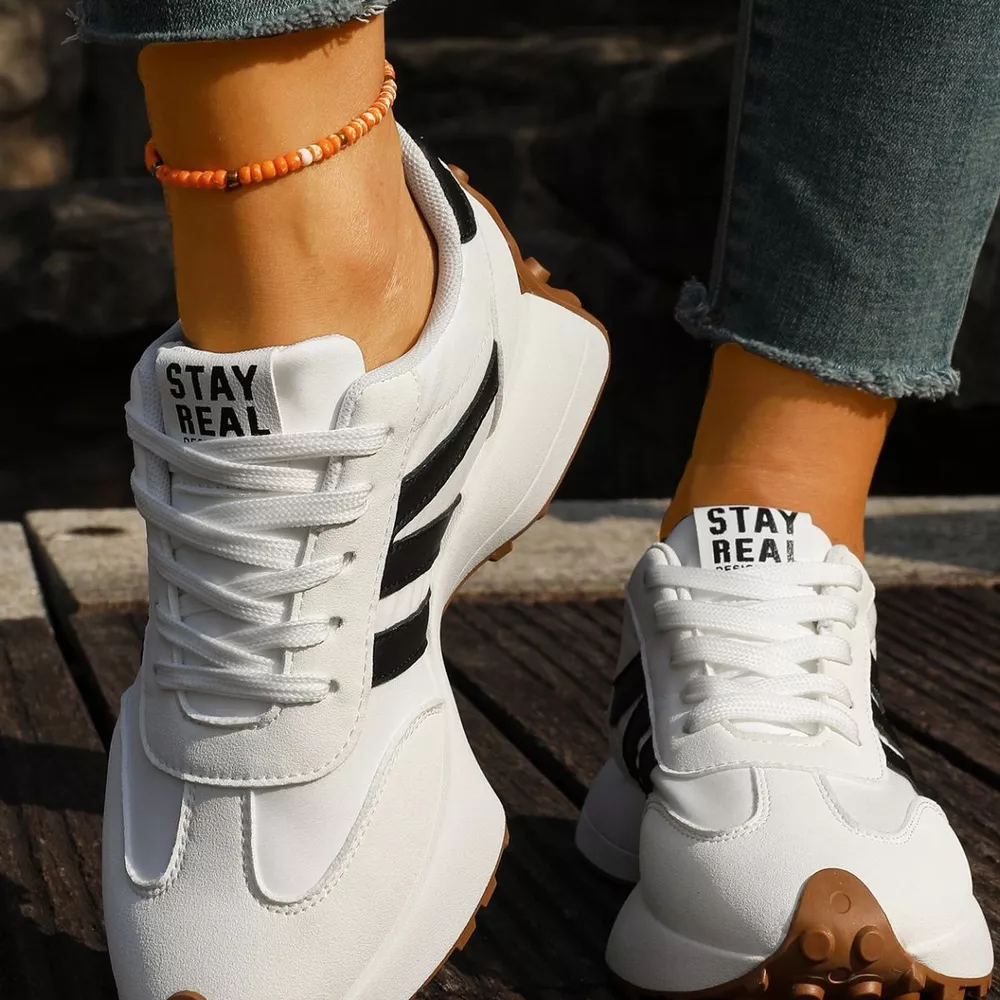 Round Toe Lace Up Sneakers, image 3
