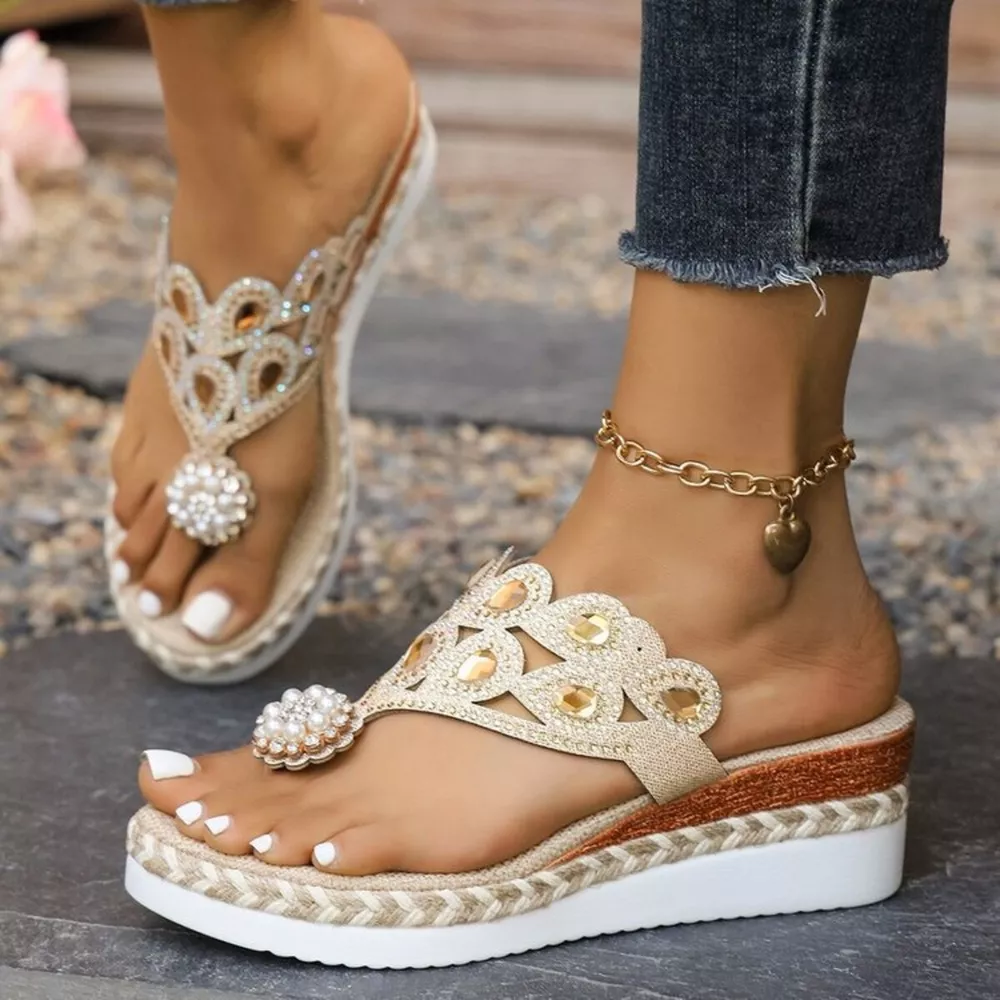 Toe Post Wedge Sandals, image 6