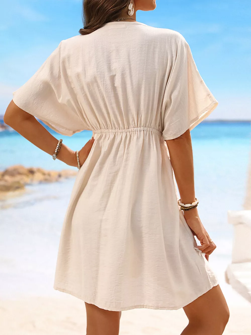Lace Trim V-Neck Cover-Up Dress, image 7