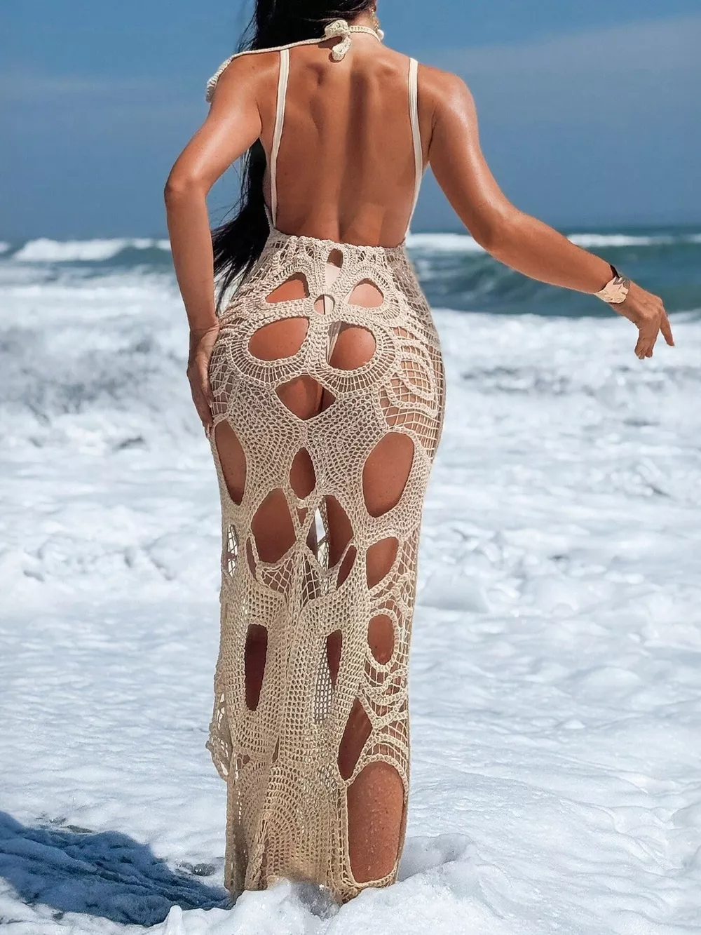 Cutout Halter Neck Cover-Up Dress, image 5