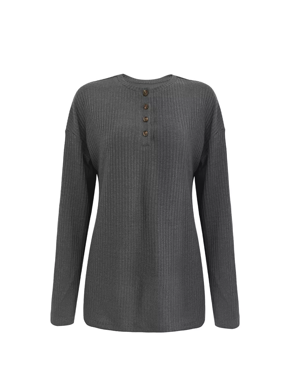 Button-Detail Dropped Shoulder Top, image 3
