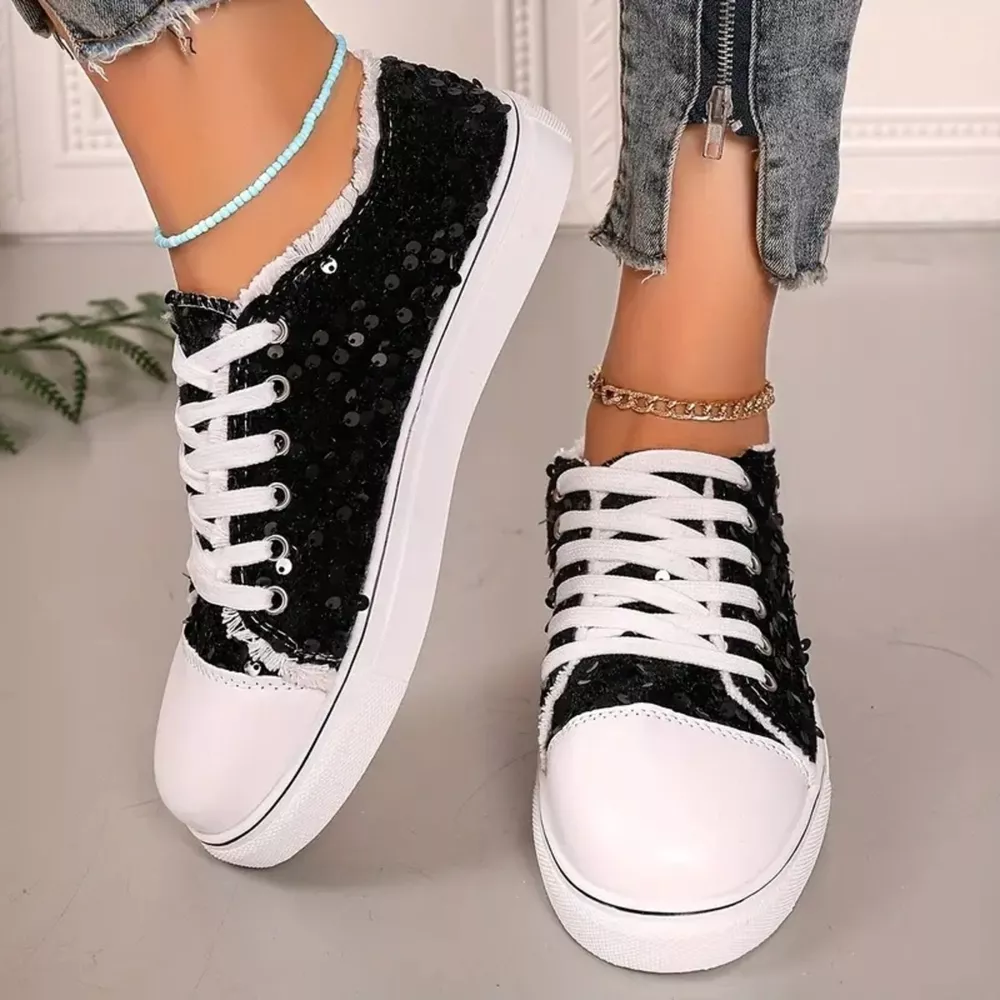Sparkling Sequin Low-Top Sneakers, image 3