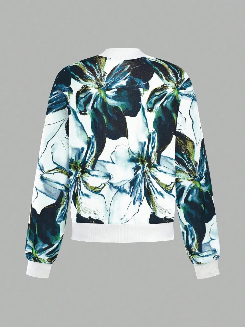 Printed Zip Up Long Sleeve Jacket, image 3
