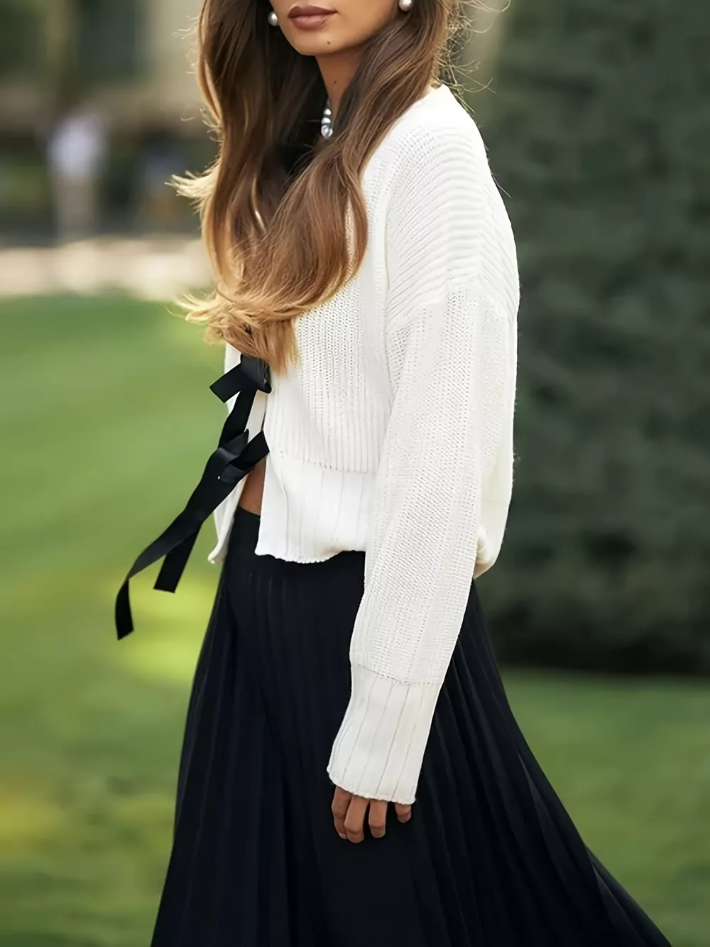 Tie Front Knit Cardigan, image 3