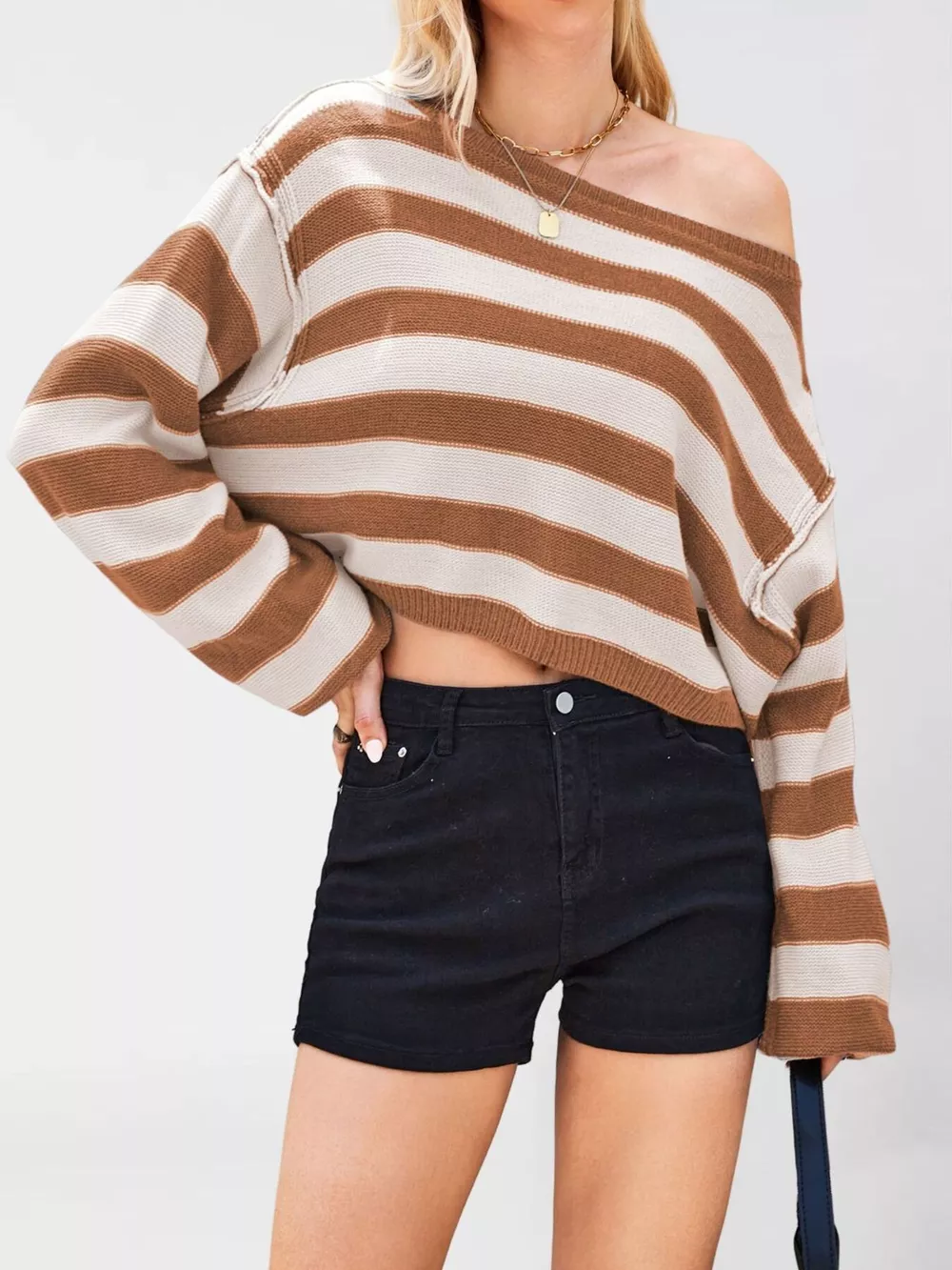 Striped Boat Neck Sweater, image 8