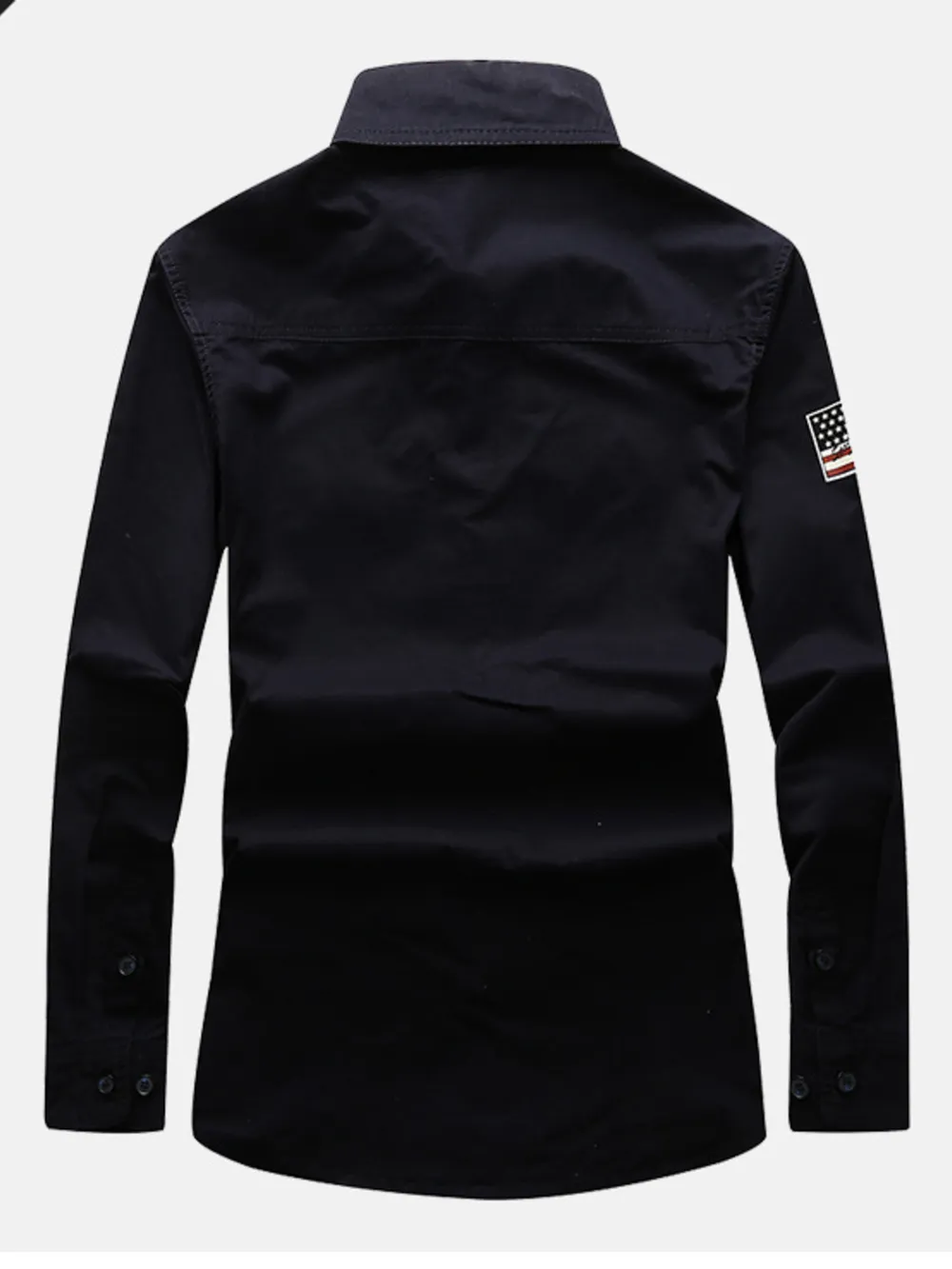 Men's Plus Size Long Sleeve Shirt with Chest Pockets, image 4