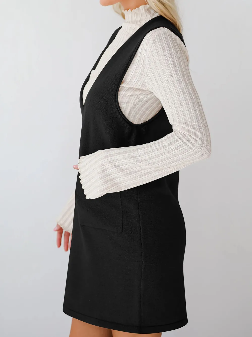 Sleeveless Knit Dress with Pockets, image 4