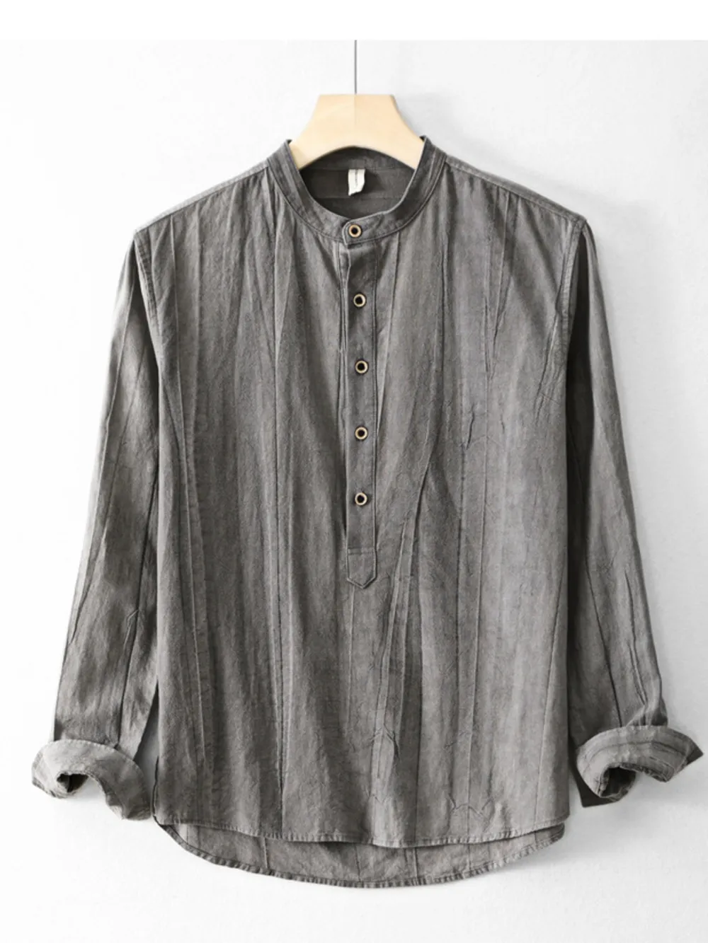Men's Plus Size Button Front Long Sleeve Blouse, image 9