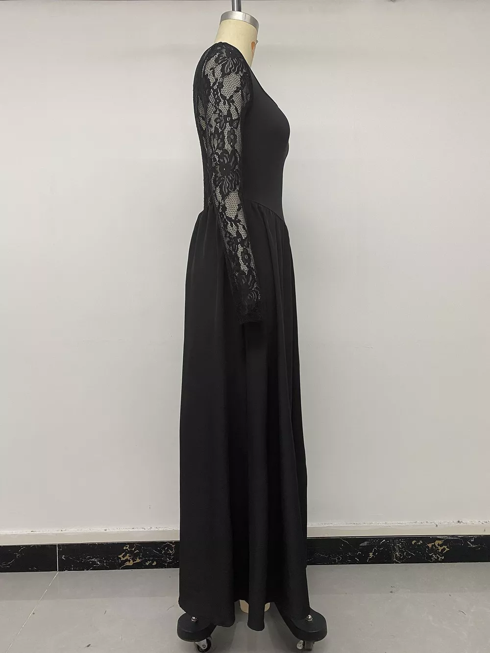 Square Neck Sheer Sleeve Maxi Dress, image 8