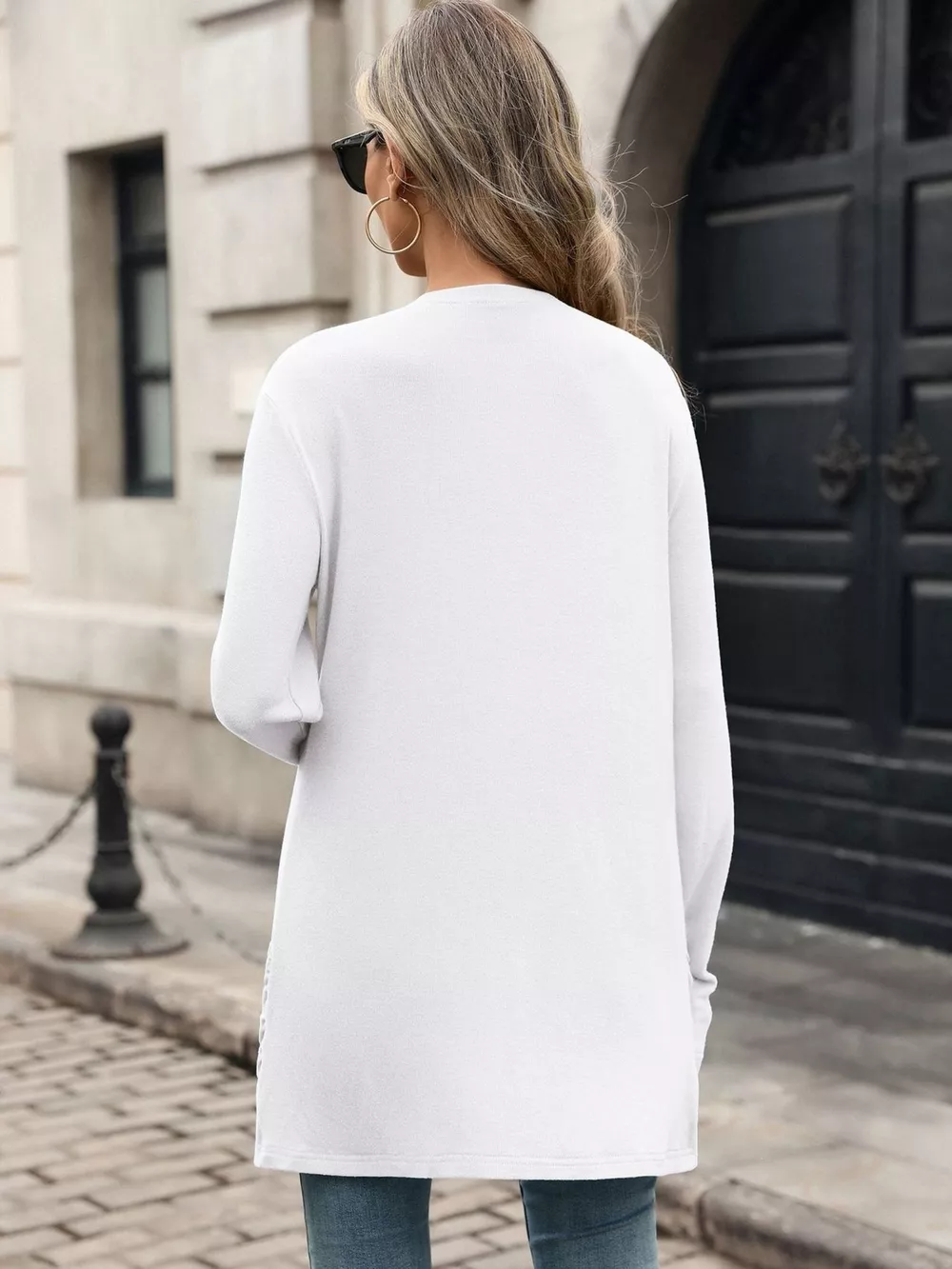 Ruched Pocket Open Front Cardigan, image 23