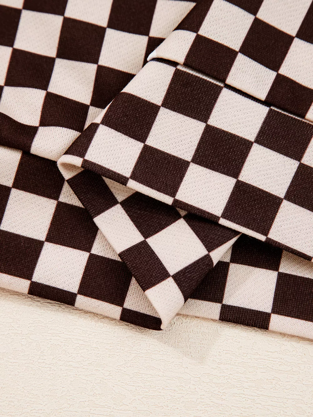 Checkered Drawstring Hoodie and Pants Set, image 10