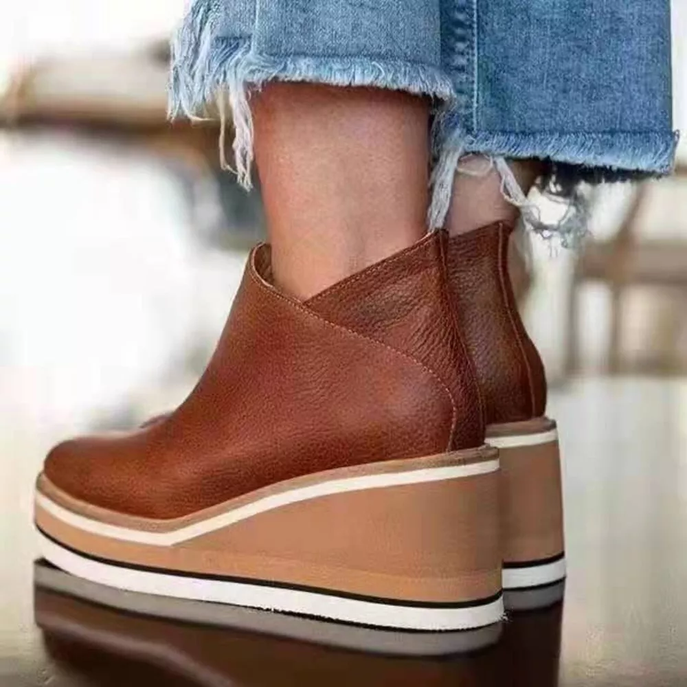 Ankle Wedge Boots with Zipper, image 14