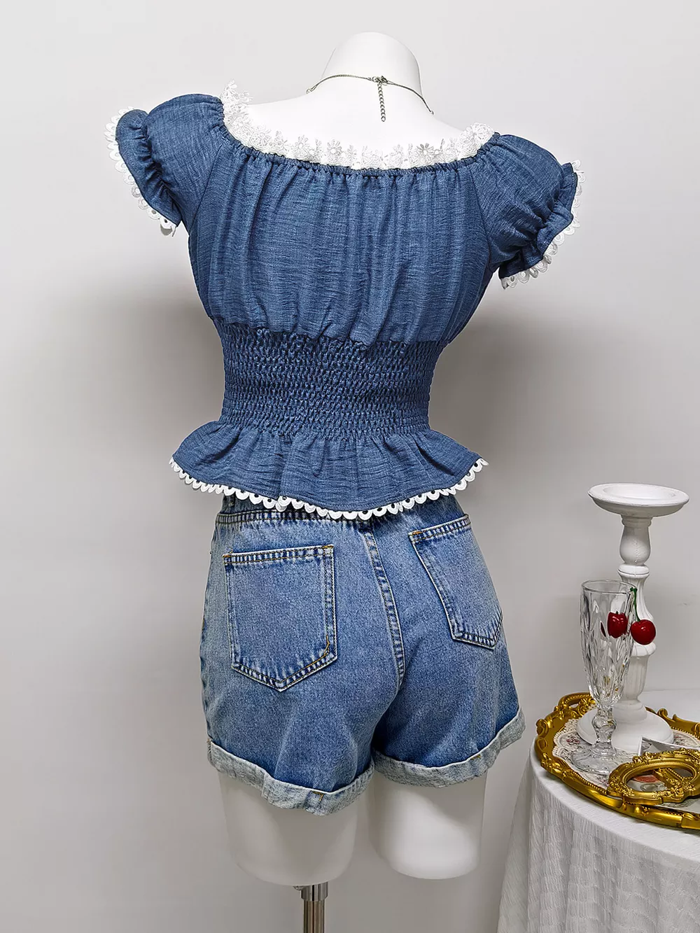Smocked Short Sleeve Blouse, image 6