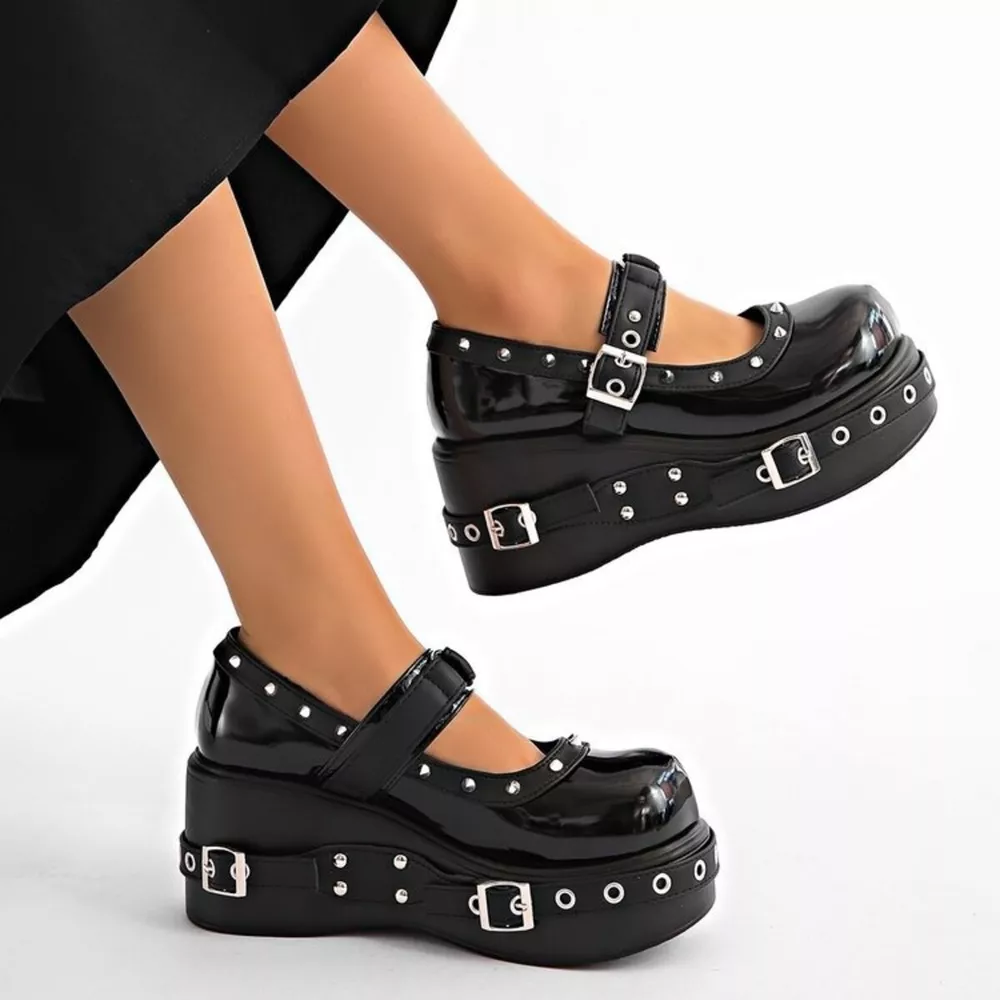 Round Toe Studded Loafers, image 3