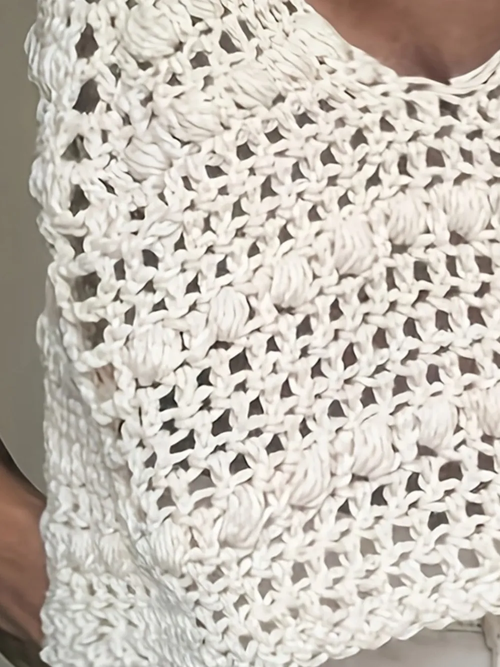 Crochet Knit V-Neck Sweater Vest, image 2