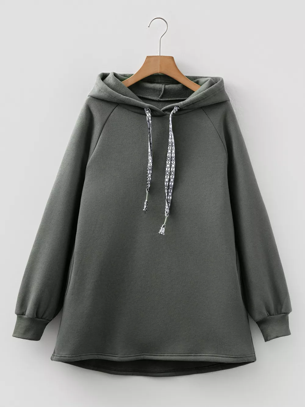 Drawstring Raglan Sleeve Hoodie, image 4