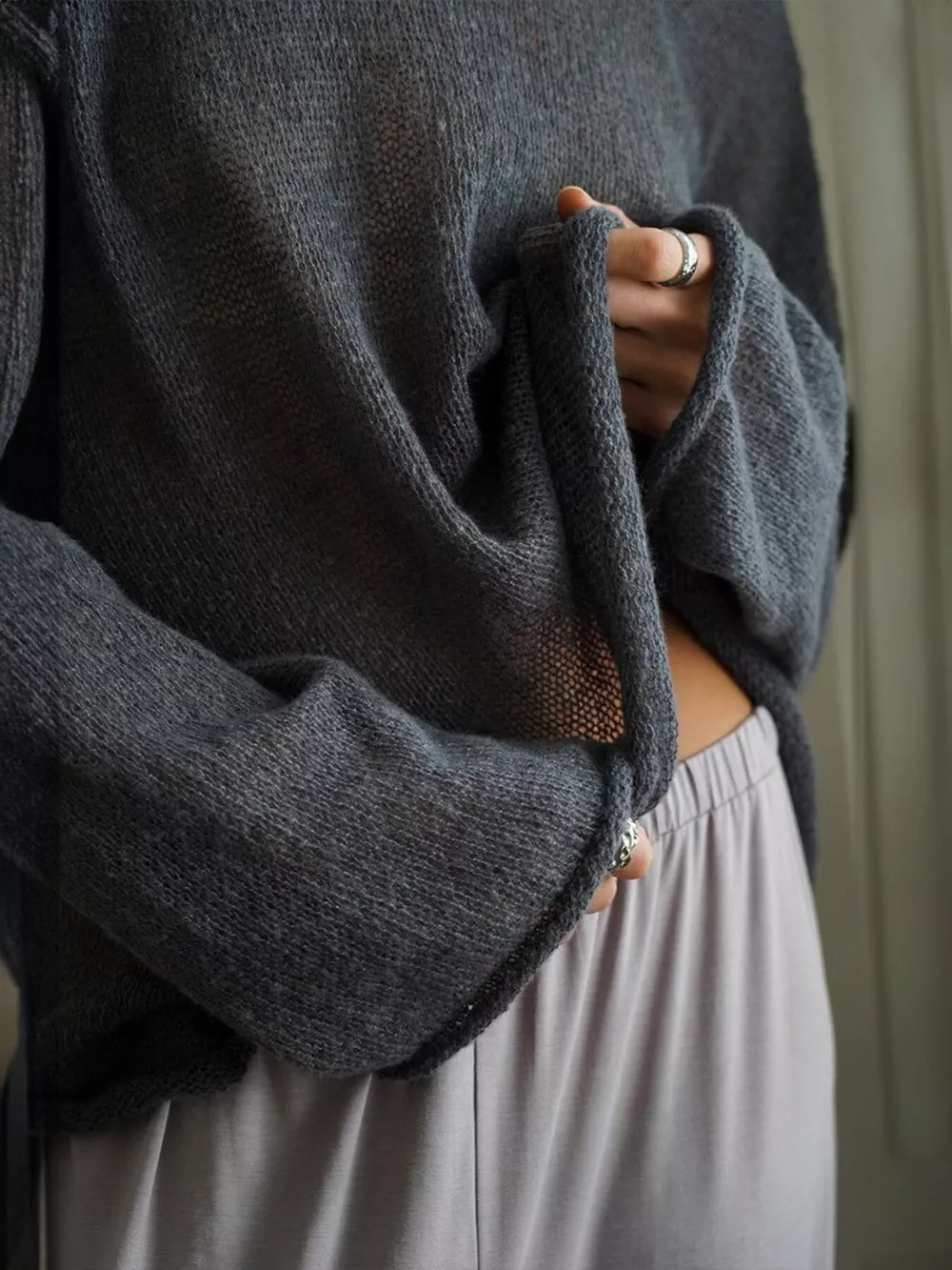Boat Neck Dropped Shoulder Sweater, image 29
