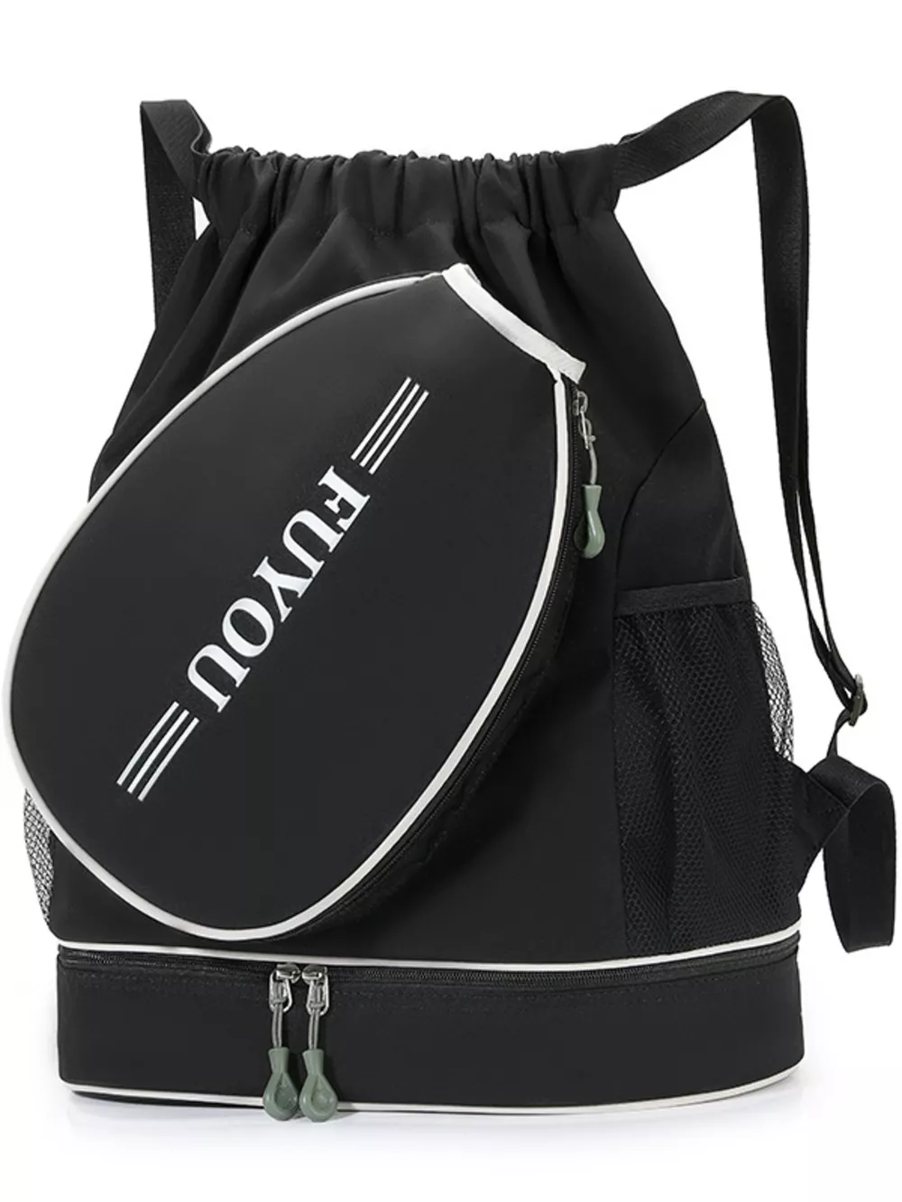 Sporty Racket Drawstring Backpack Bag, image 3