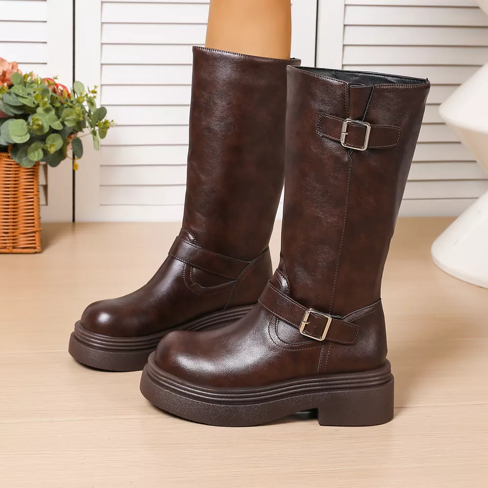 Round Toe Platform Boots, image 5