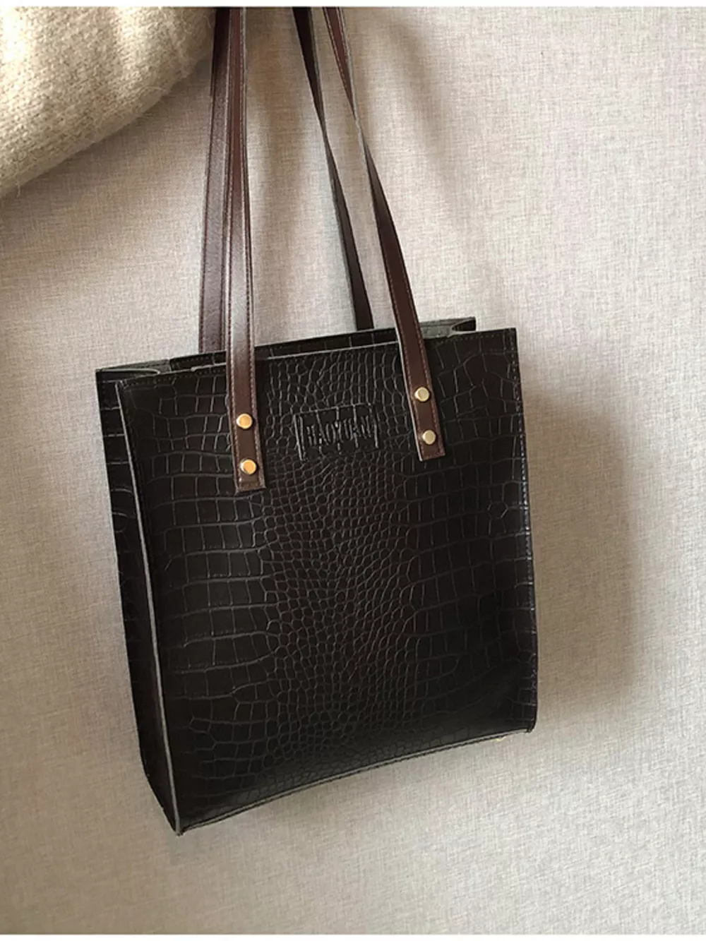 Leather Tote Shoulder Bag, image 8